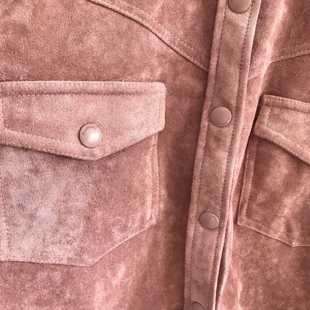 BlankNYC Rose Vegan Suede Fringe Western Style Crop Jacket Bomber Jacket - Picture 6 of 12